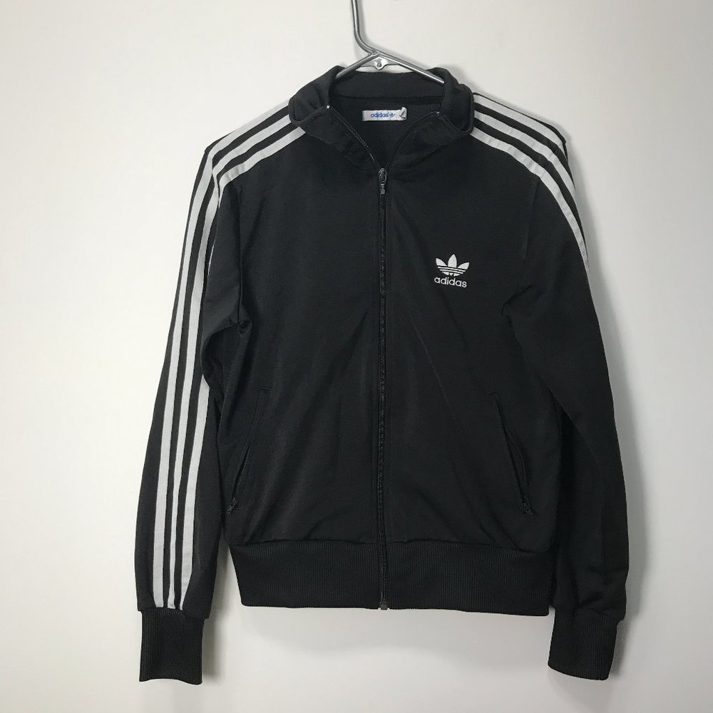 Adidas Women's Black and white Zip-up Tracksuit Jacket - Size M